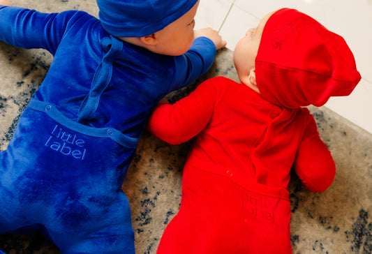 Little Label Embroidered Footie & Hat Set - Girls