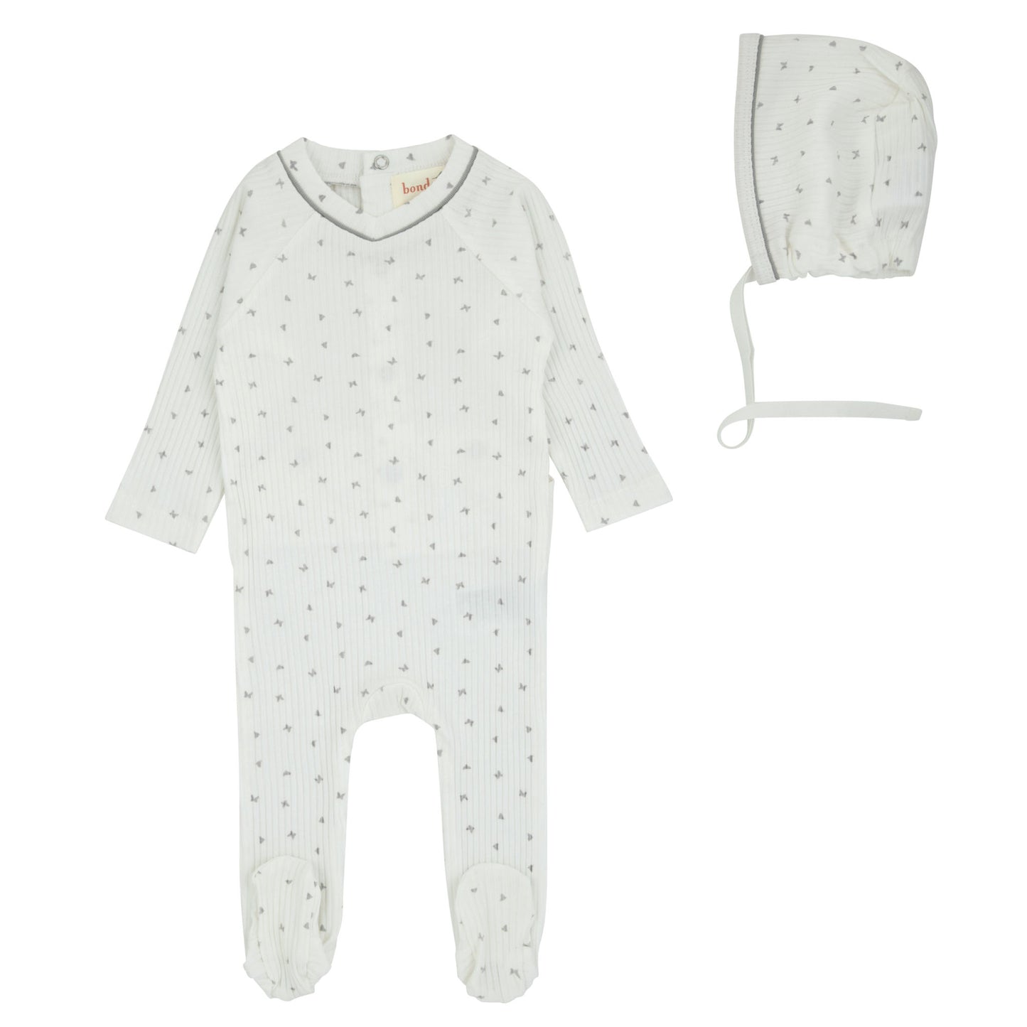 Bondoux Blue Butterfly Print Boys Footie Set