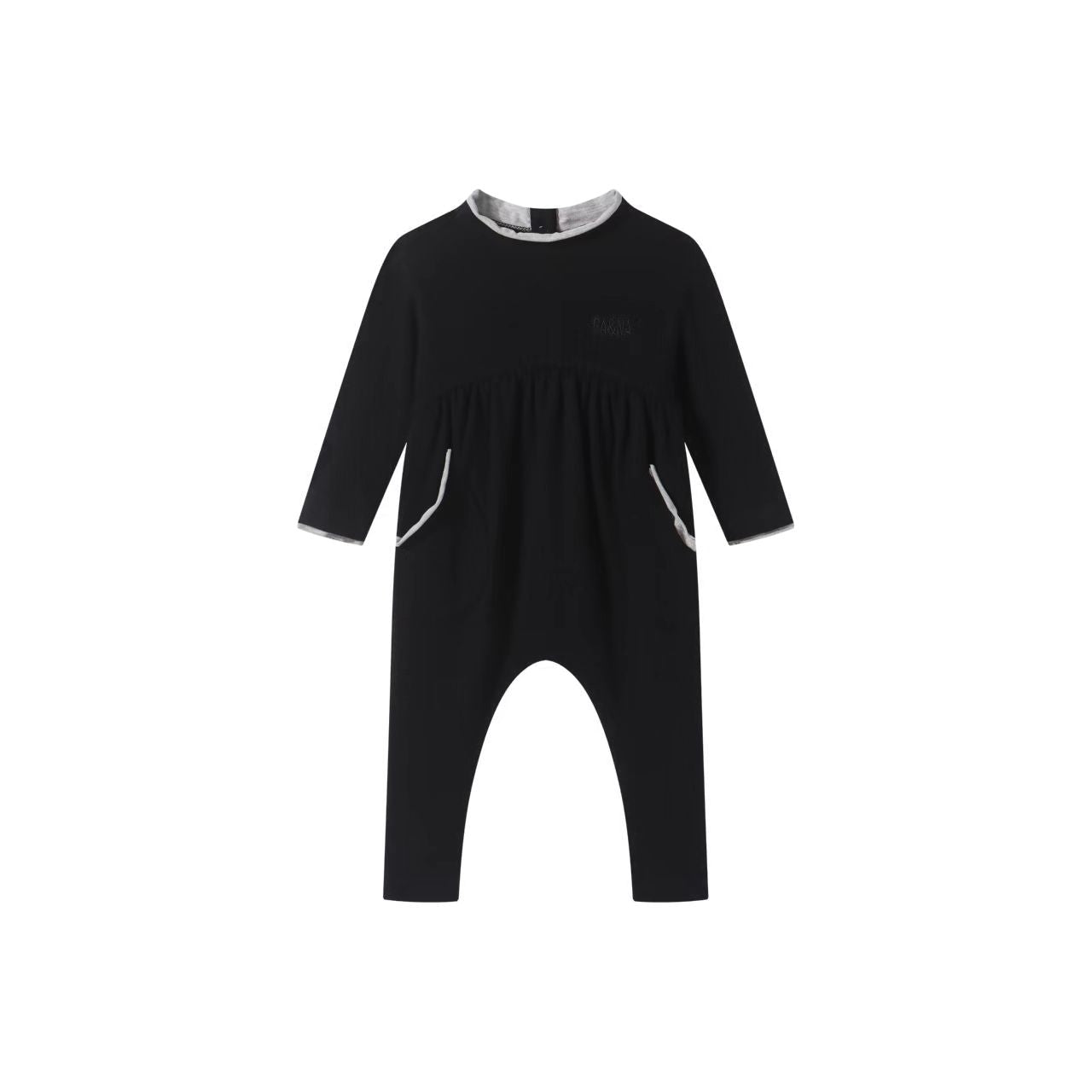 Ba Na Toddler Romper Black with Grey Trim
