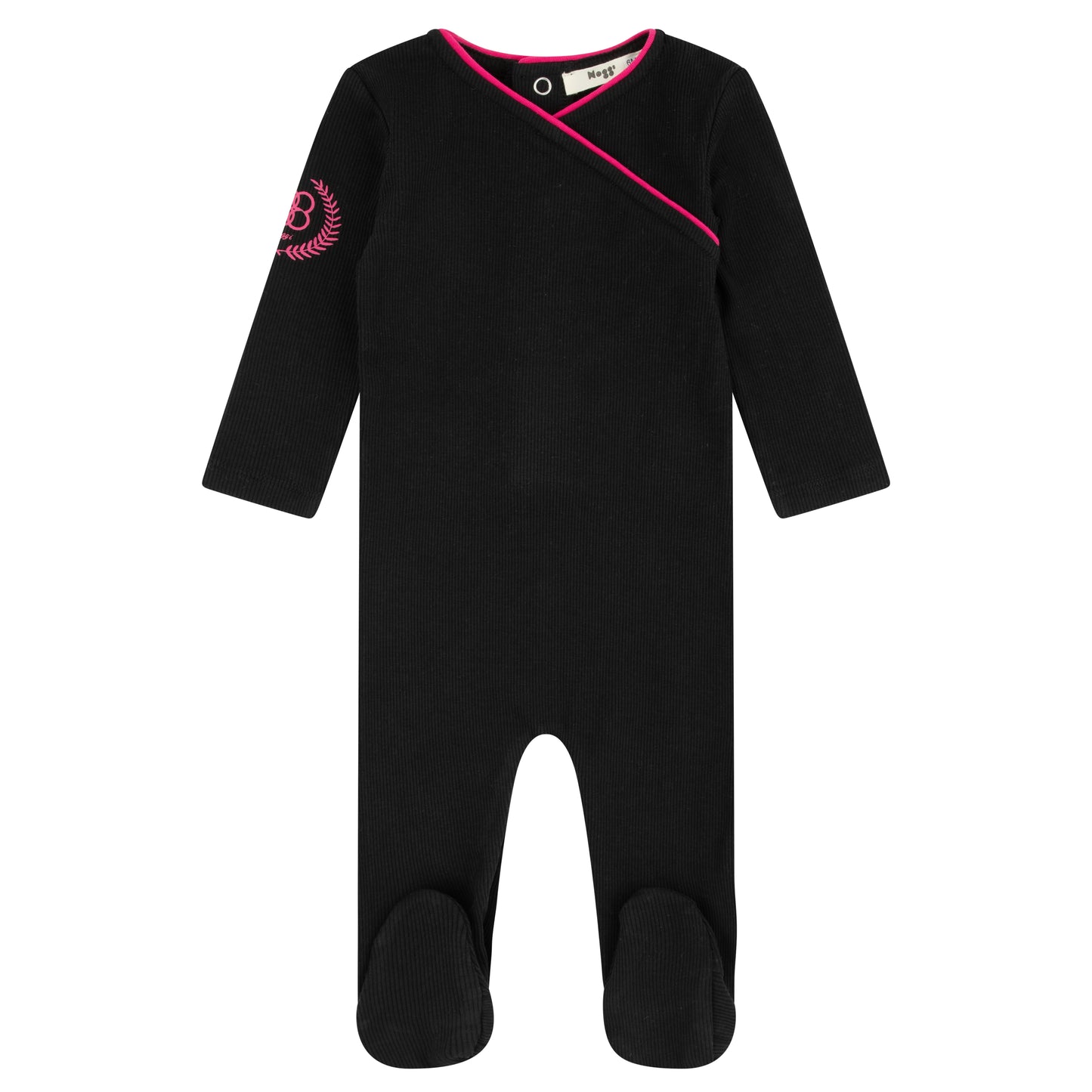 Noggi Emblem Footie- Fuschia Trim