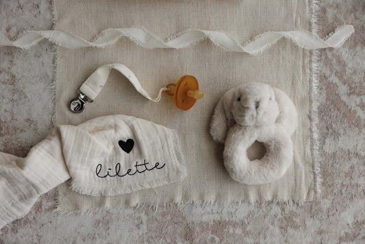 Lilette Bitsy Floral Pacifier Clip - Cream/Oat