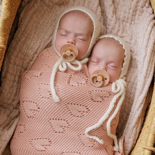 Bleu La La - 100% Luxury Cotton Receiving Swaddle Baby Blanket Pink