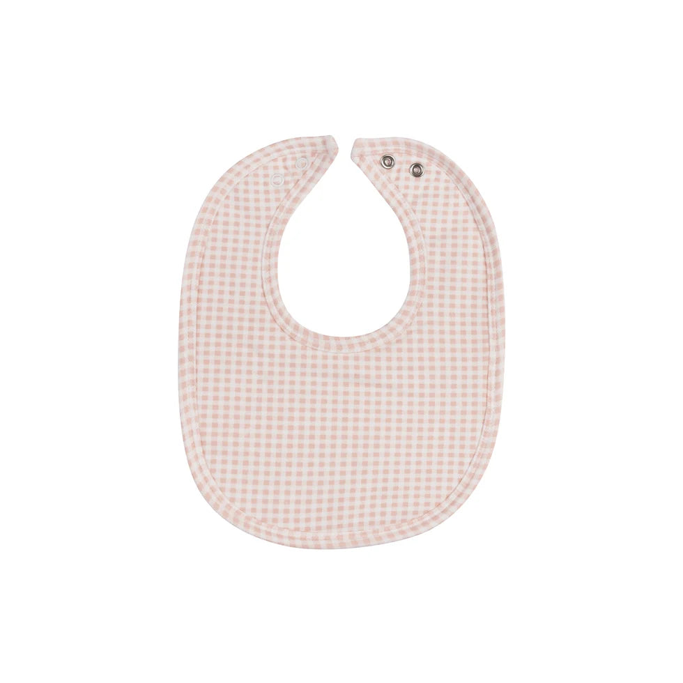 Ely's and Co Gingham Teddy Bib- Pink