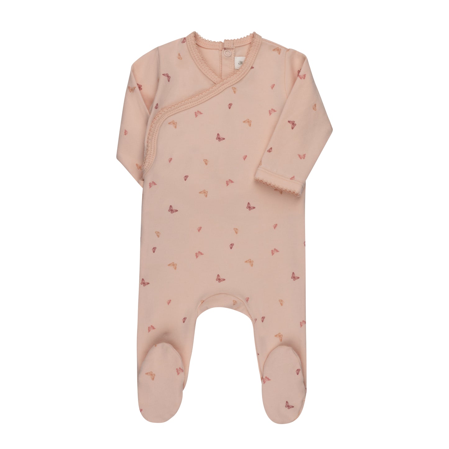Aurora Jersey Cotton Butterfly Footie - Pink