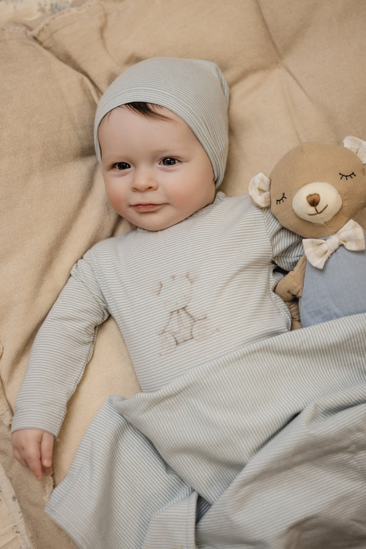 Bondoux Blue Striped Boys Footie