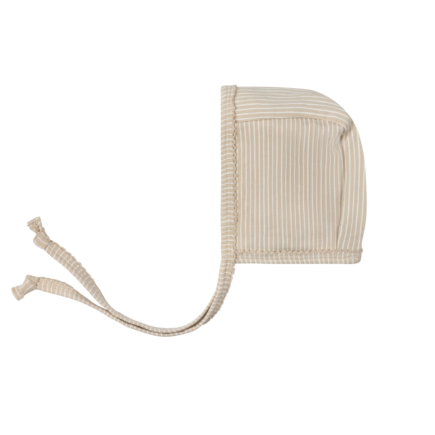 Beige Cotton French Terry Rocking Horse Footie+Bonnet