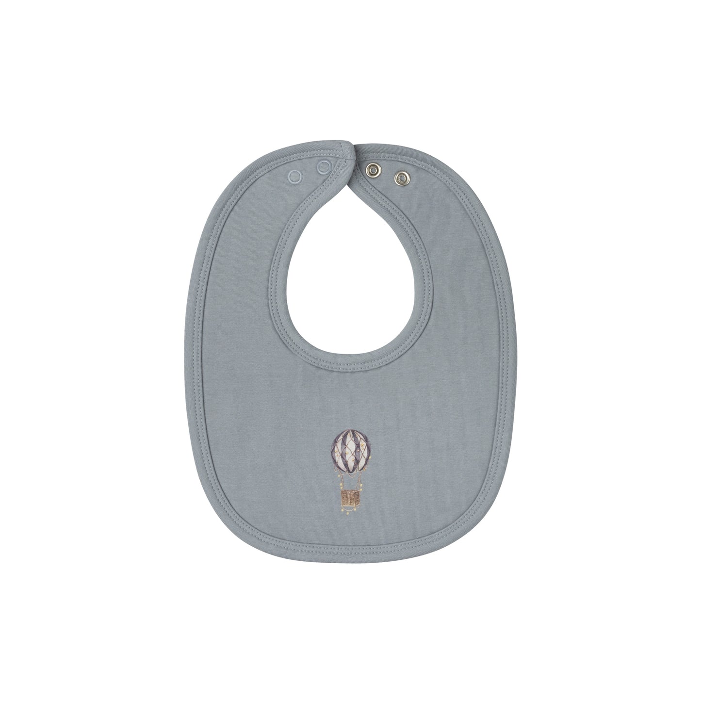 Aurora Blue Cotton French Terry Hot Air Balloon Bib