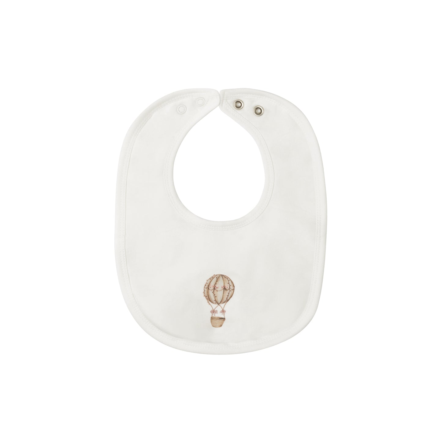 Aurora Ivory/Pink Cotton French Terry Hot Air Balloon Bib