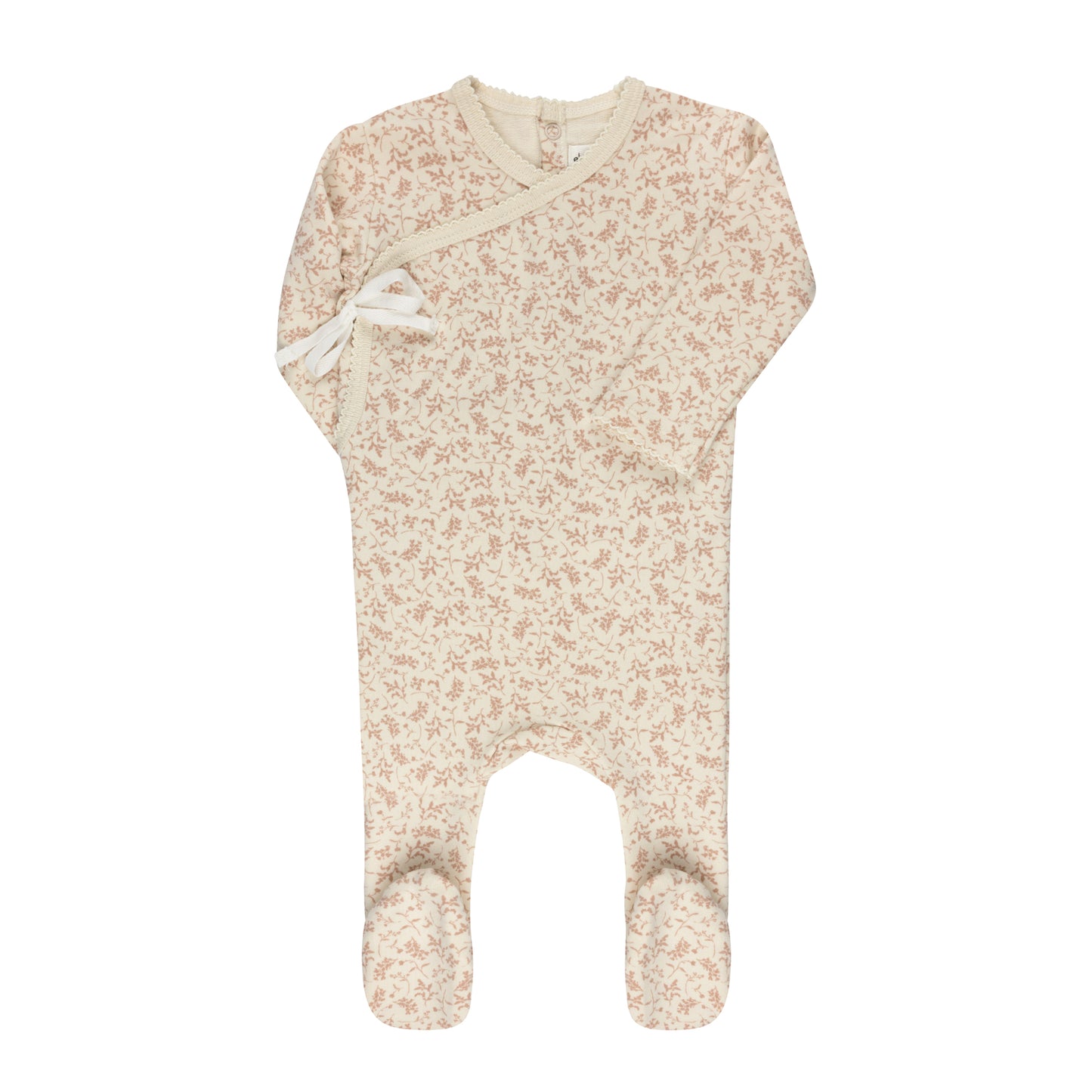 Ely's and Co Modal French Terry Collection Footie - Ivory/Pink