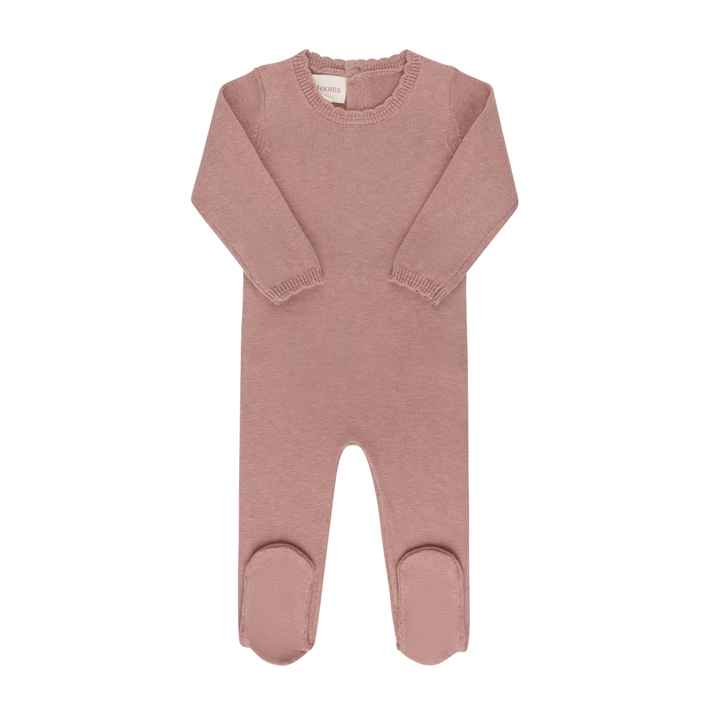 Looms Mauve Cable Pointelle Flat Knit Footie