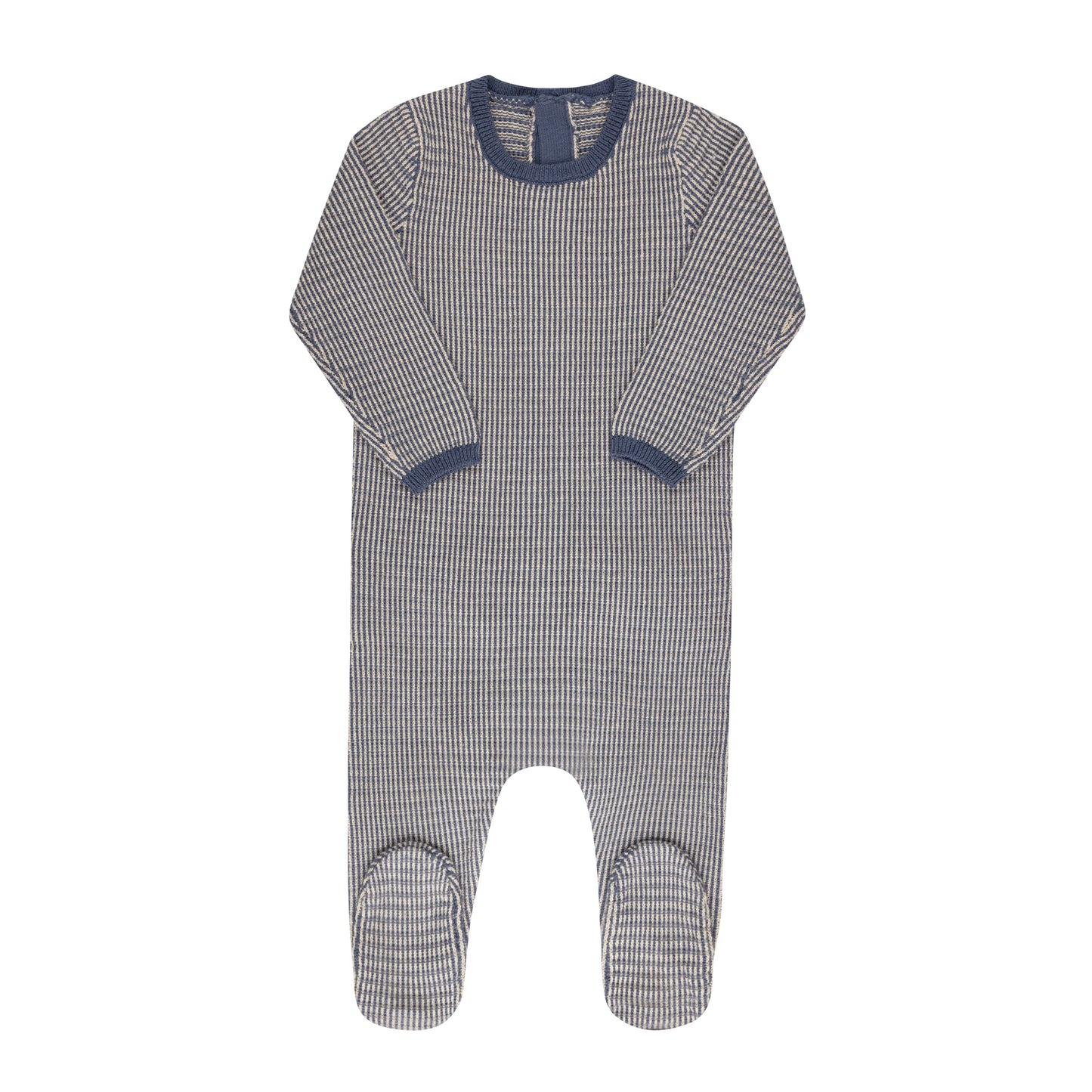 Looms Blue/Ivory Thin Stripe Footie