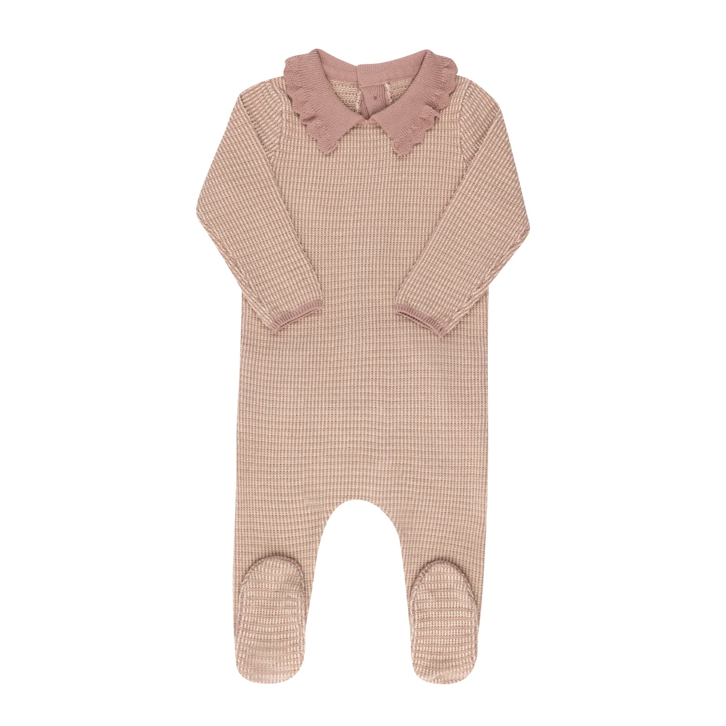 Looms Pink/Ivory Thin Stripe Footie