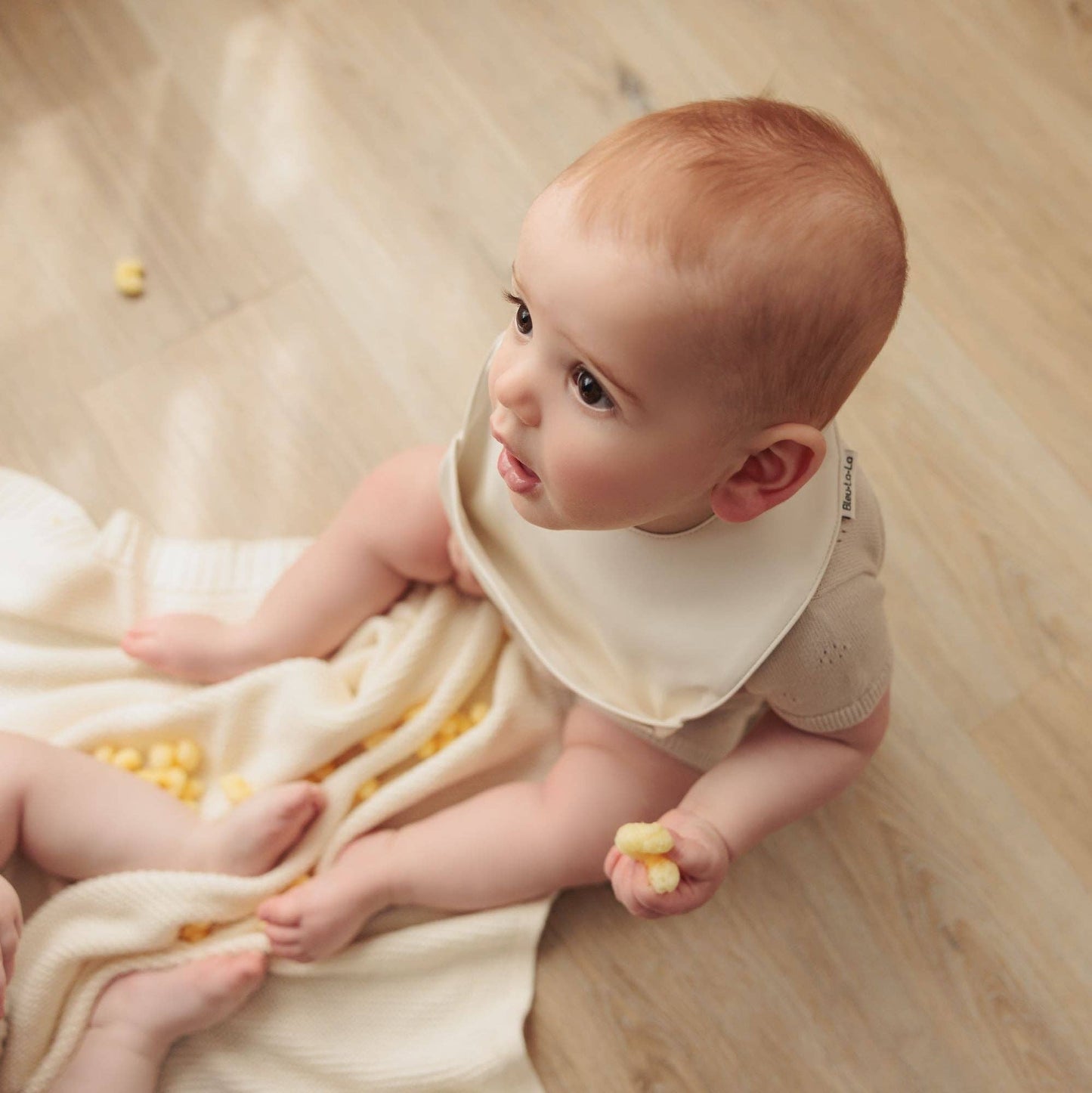 Bleu La La Soft Vegan Leather Easy Clean Bibs 0-12 Months: Mauve & Ivory