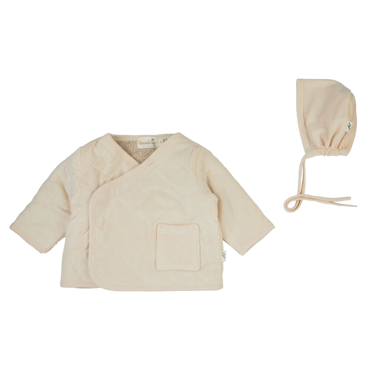Bondoux Velour and Sherpa Jacket with Bonnet -Off White