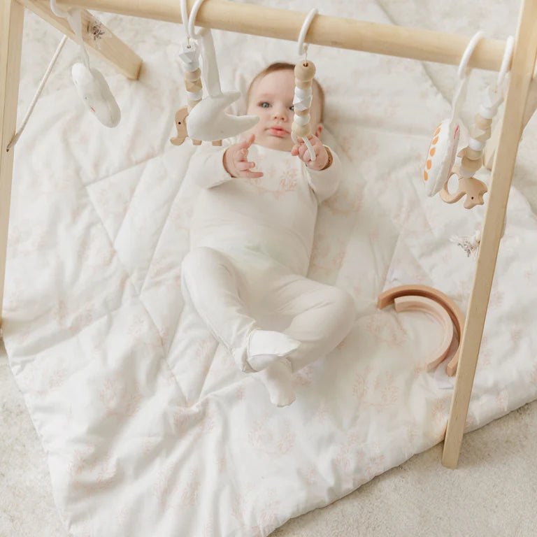 Peluche Botanical Pink Baby Wrap + Playmat