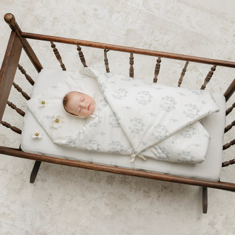 Peluche Botanical Blue Baby Wrap + Playmat