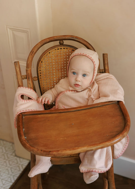 Ely's and Co Pink Whip Stitch Collection Footie