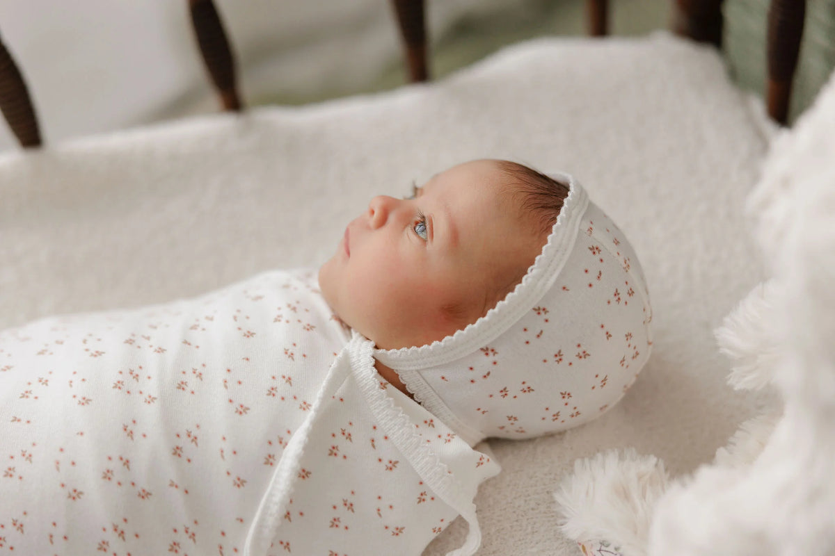 Aurora Floral Leaf Collection Footie Set - Ivory Girl