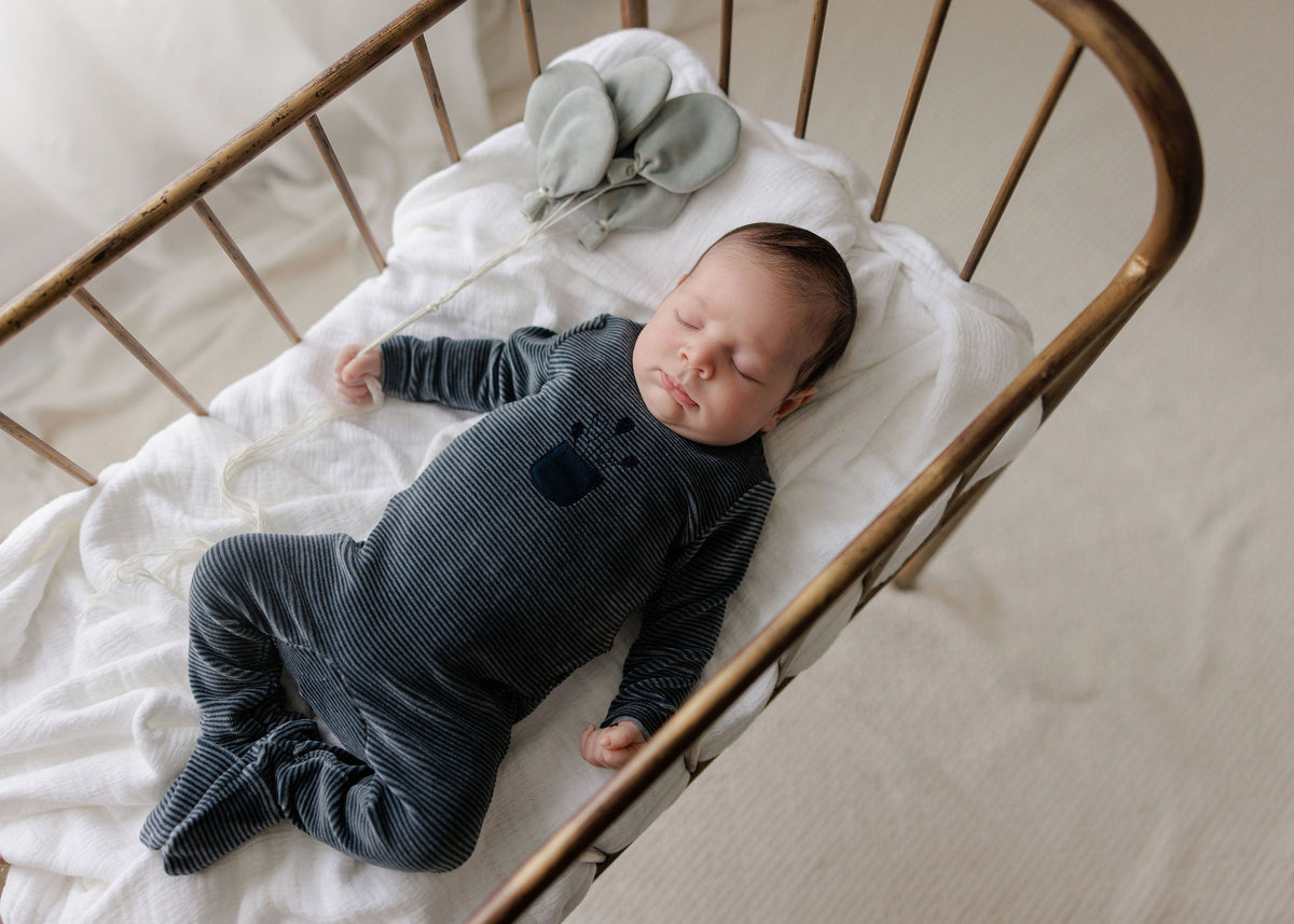 Ely's and Co Striped Footie - Blue