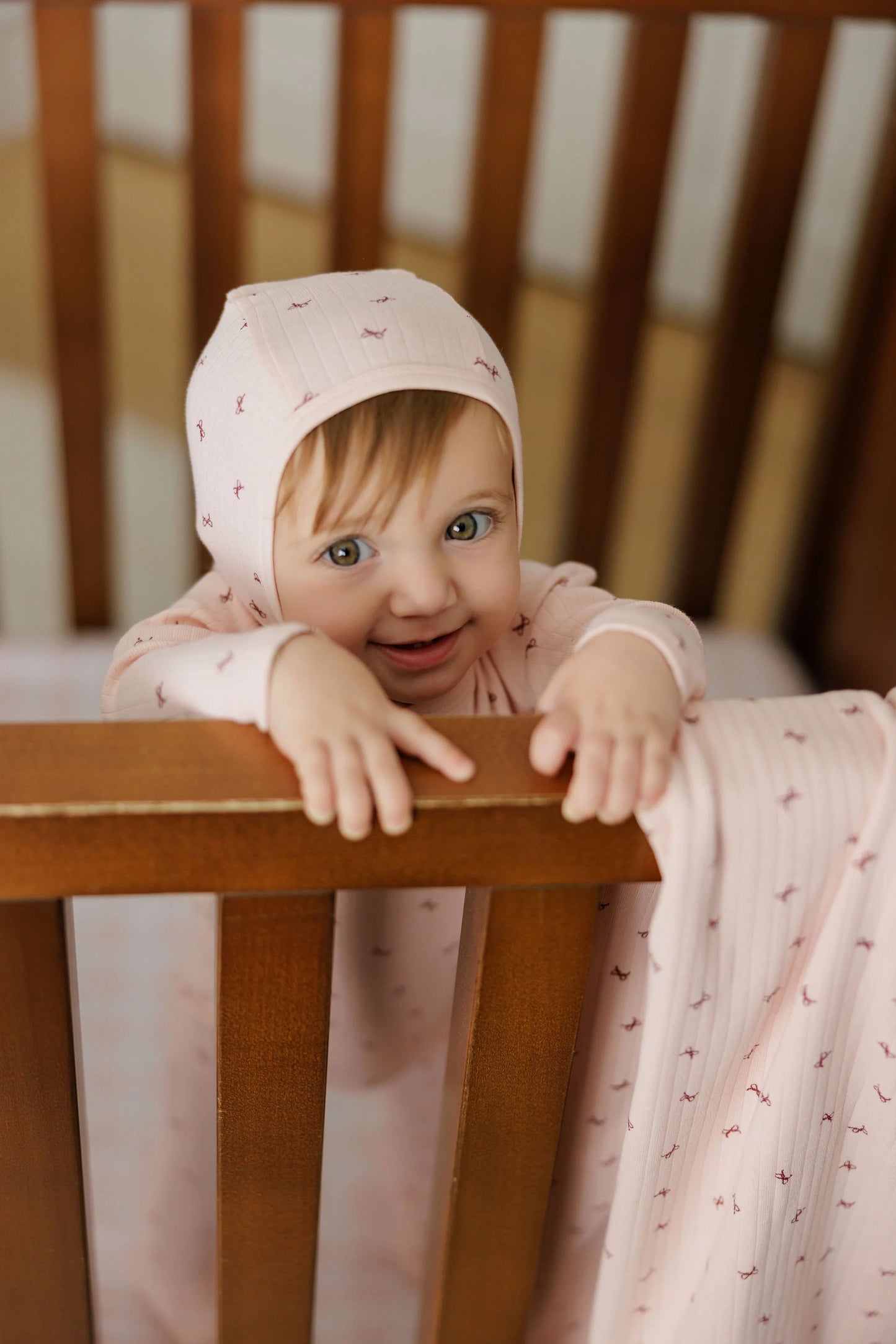 Aurora Bow Pattern Collection Footie Set- Pink