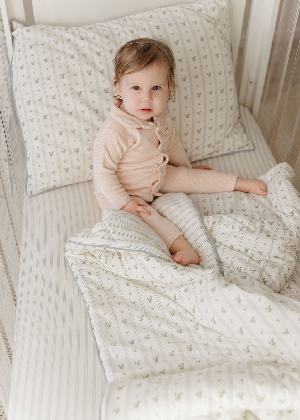 Ely's and Co Light Pink Velour Stripe Collection Pajama