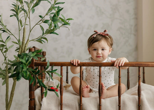 Ely's and Co Floral Pointelle Collection Romper- Ivory Pink