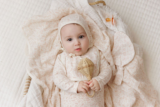 Ely's and Co Modal French Terry Vine Collection Take Me Home Set - Ivory/Pink