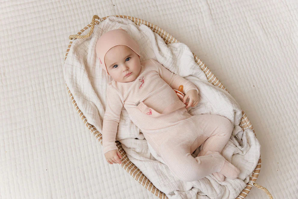Ely's and Co Light Pink Velour Stripe Collection Take Me Home Set
