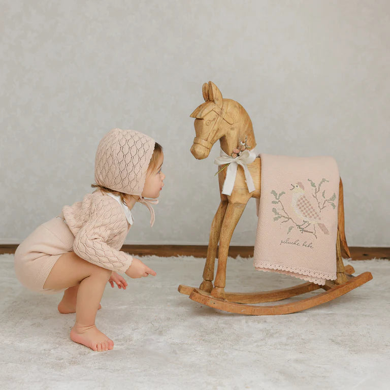 Peluche Knit Suspender Bloomers - Rose
