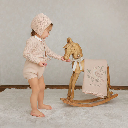 Peluche Knit Suspender Bloomers - Rose