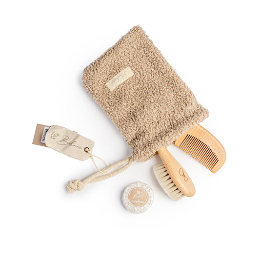 Bubani 3 Piece Brush, Comb And Soap Set