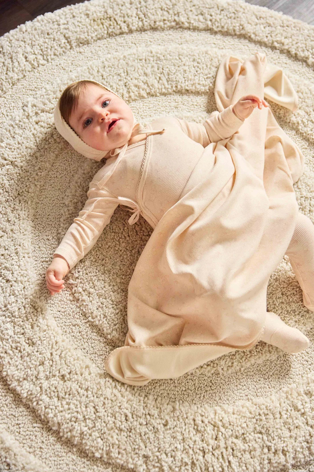 Noggi Ribbed Floral Wrap Layette Set- Boys