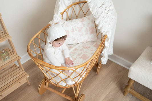 Petite Belle Toile Safra Sheet Set- Taupe: Bassinet