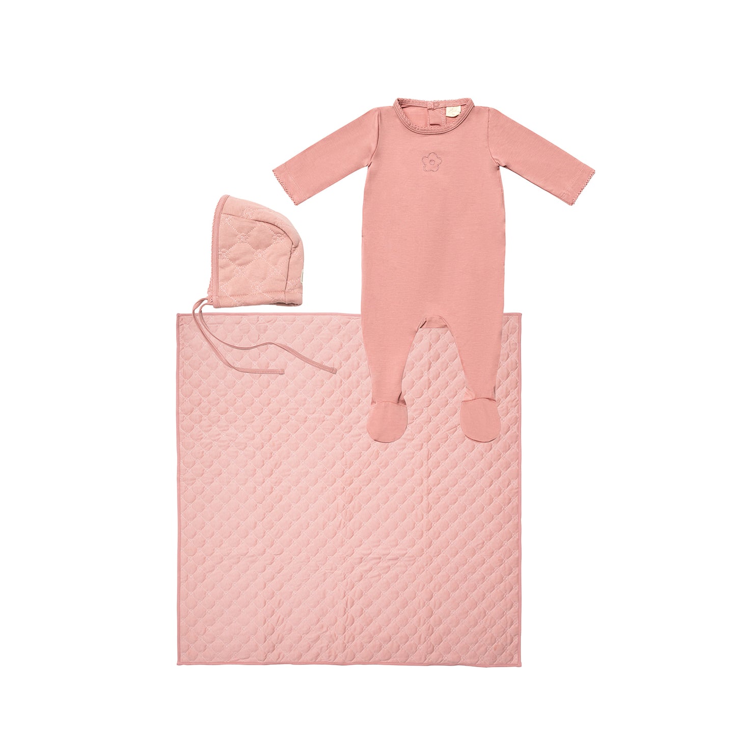 Bubani Quilted Layette Set- Rose