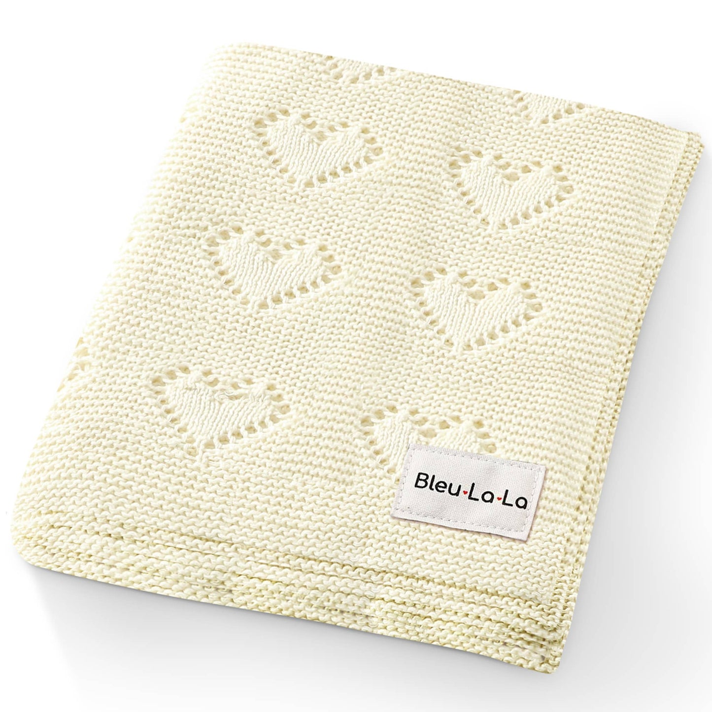 Bleu La La - 100% Luxury Cotton Receiving Swaddle Baby Blanket Cream