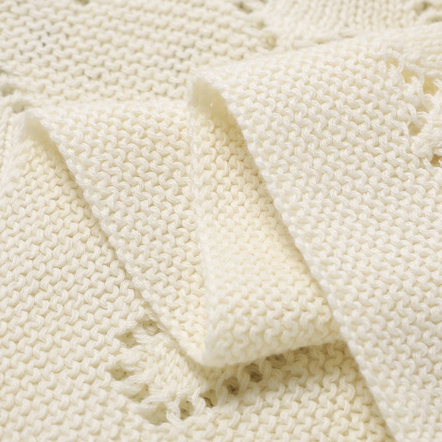 Bleu La La - 100% Luxury Cotton Receiving Swaddle Baby Blanket Cream