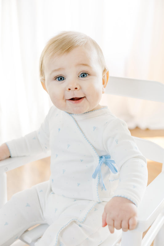 Mon Tresor Balloon Wrap Footie & Hat Set - Ivory