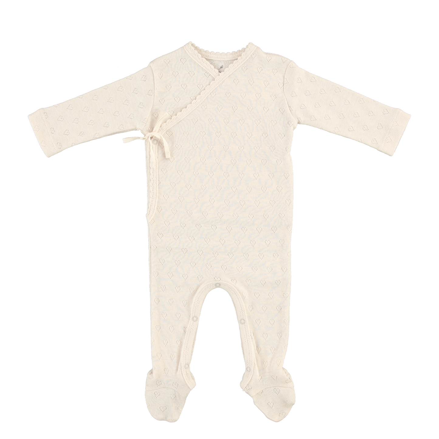 Bebe Organic Bebe Heart Wrap Pointelle Footie+Bonnet- Natural
