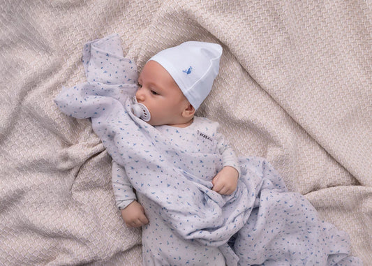 Mini Label Blue Bird Over Print Footie-Boys
