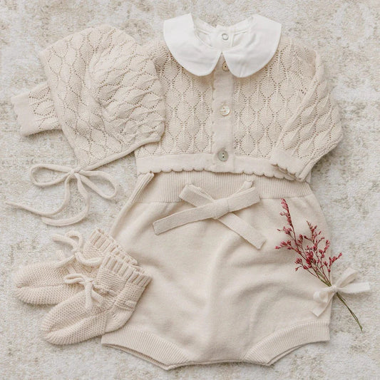 Peluche Knit Suspender Bloomers - Stone