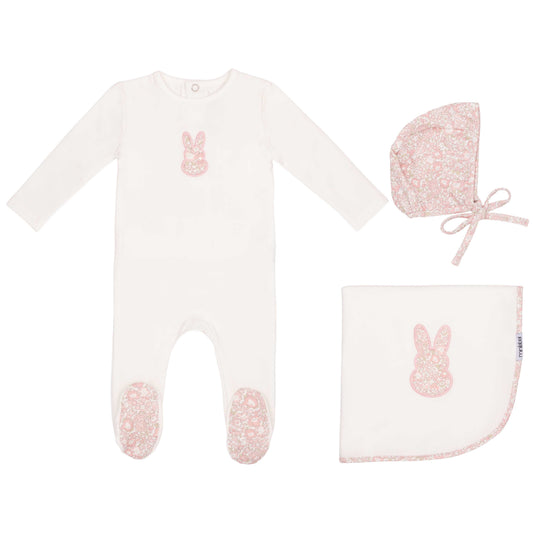Mini Label White Liberty Bunny Layette Set-Girls