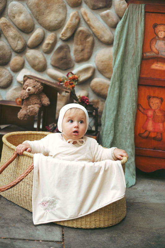 Bondoux Velour and Sherpa Jacket with Bonnet -Off White