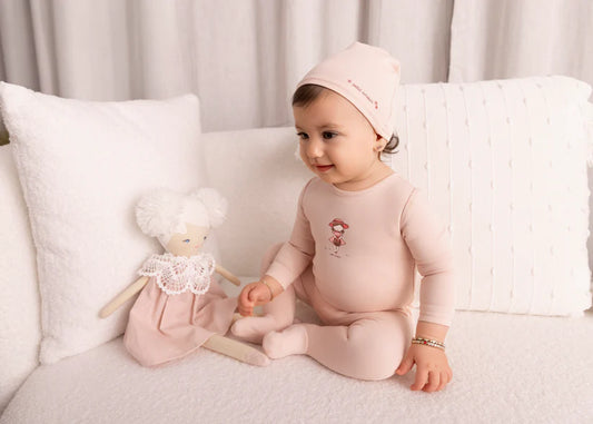 Mini Label Pink Doll Footie Set- Girls