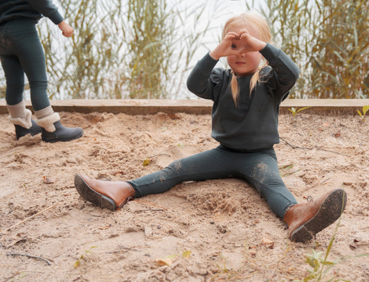 Bondoux Green Leather Patch 2 Piece-Girls