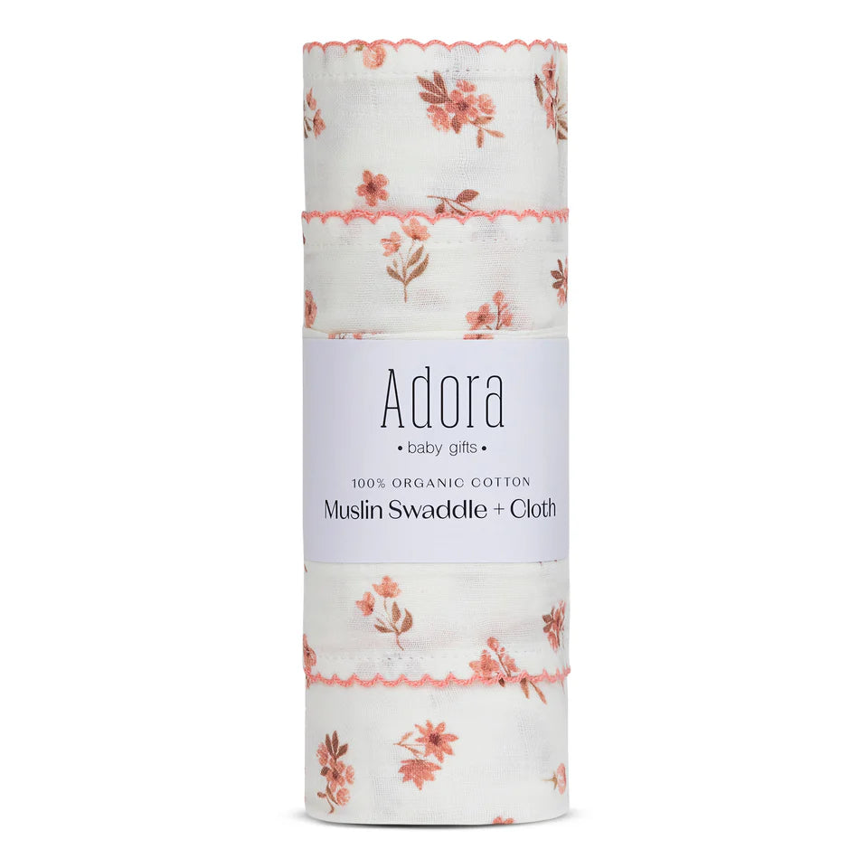 Adora Floral Girls Swaddle + Cloth