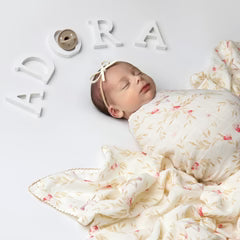 Adora Floral Girls Swaddle + Cloth