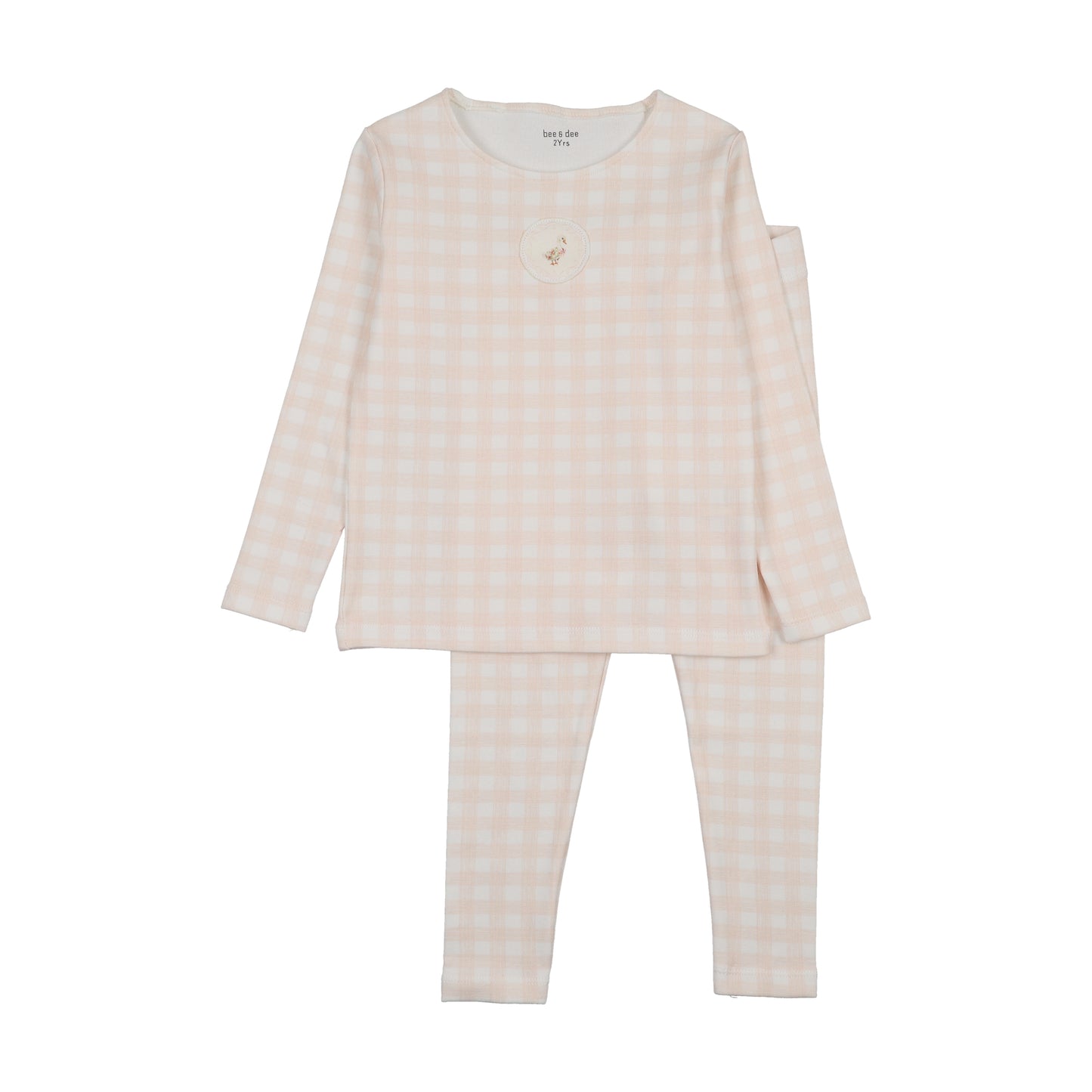 Bee & Dee Goose on Plaid Loungewear- Chalk White Girls