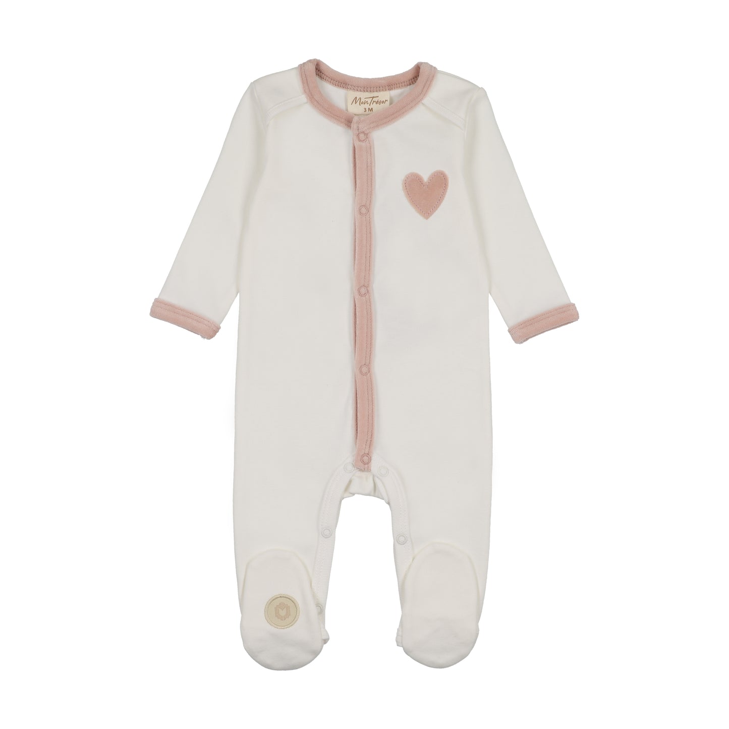 Mon Tresor Heart-Patch Footie