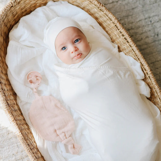 Ely's and Co Pink Muslin Paci Lovey