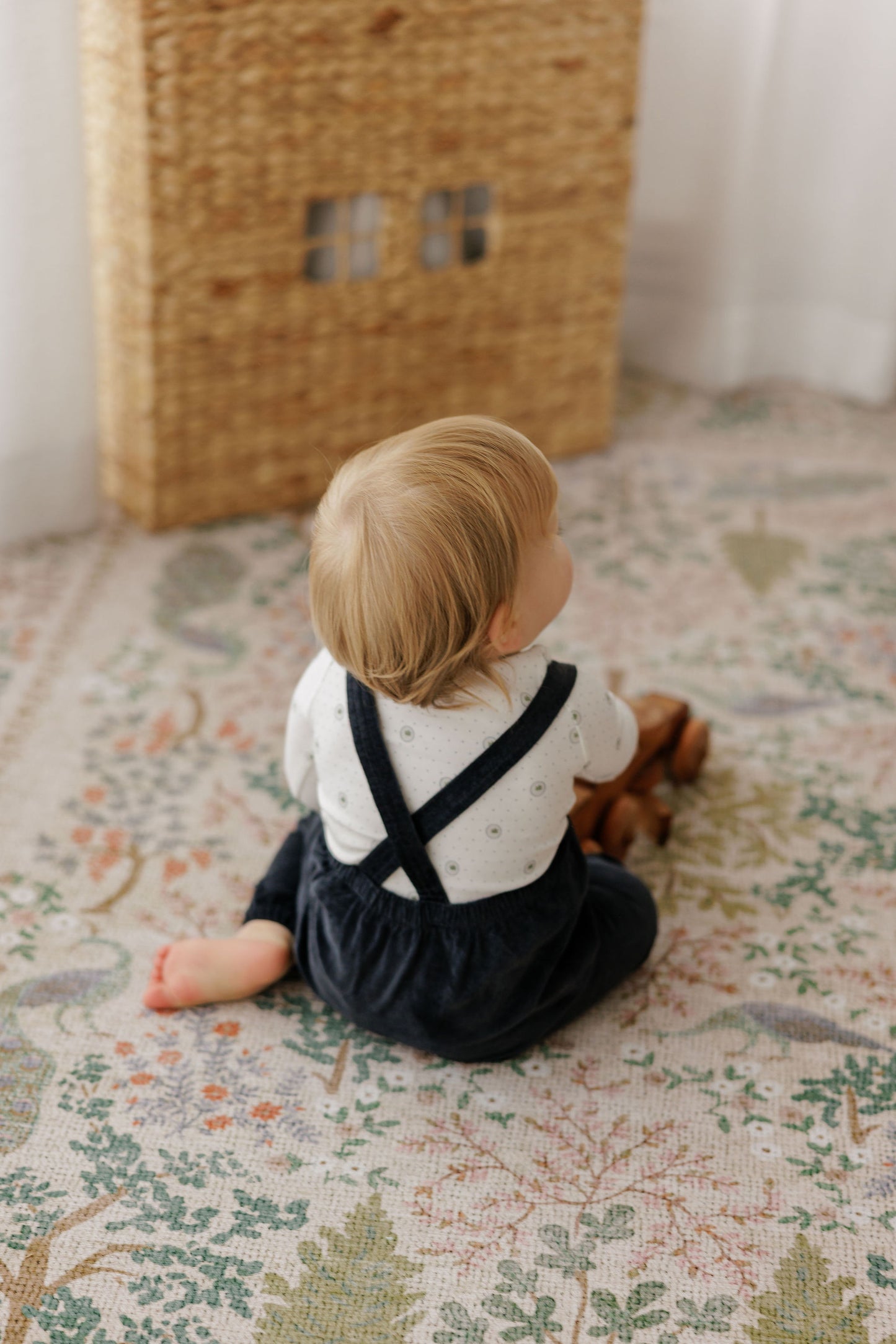 Ely's and Co Floral Dot overall with Mockneck - Blue